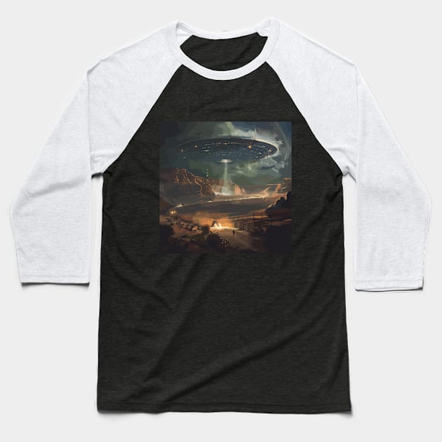 Area 51 Art Baseball T-Shirt by moreirapod